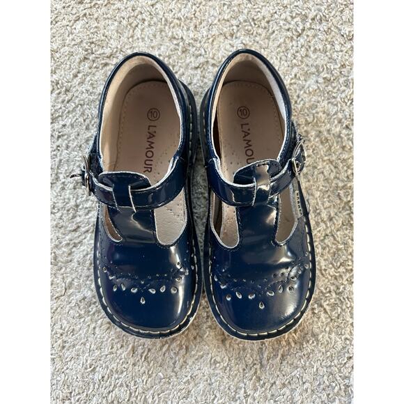 Ruthie T-Strap Mary Jane L’amour patent navy blue 10 - Picture 2 of 8